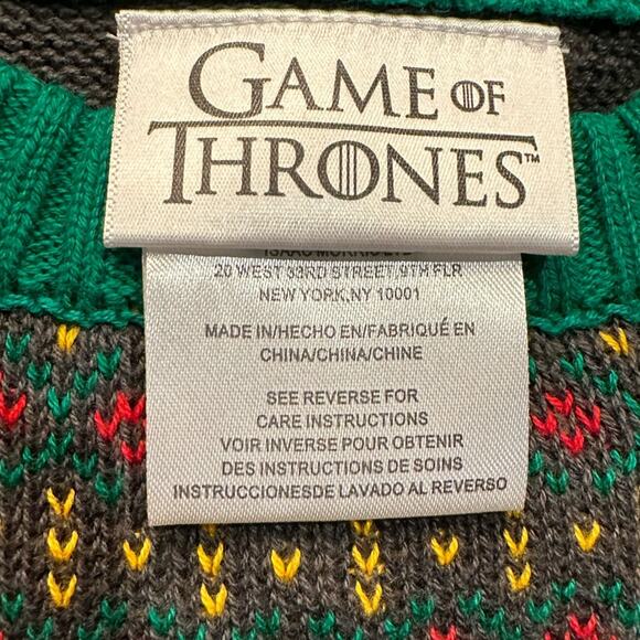 Game of Thrones Mens XL Crewneck Christmas Ugly Sweater “Tis the Last Season” - Picture 3 of 6